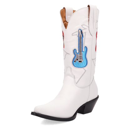 Women's Dingo Jukebox Leather Boot - White - DI2421-WH