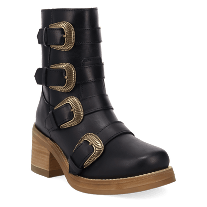 Women's Dingo Topanga Leather Bootie - Black - DI2466-BK
