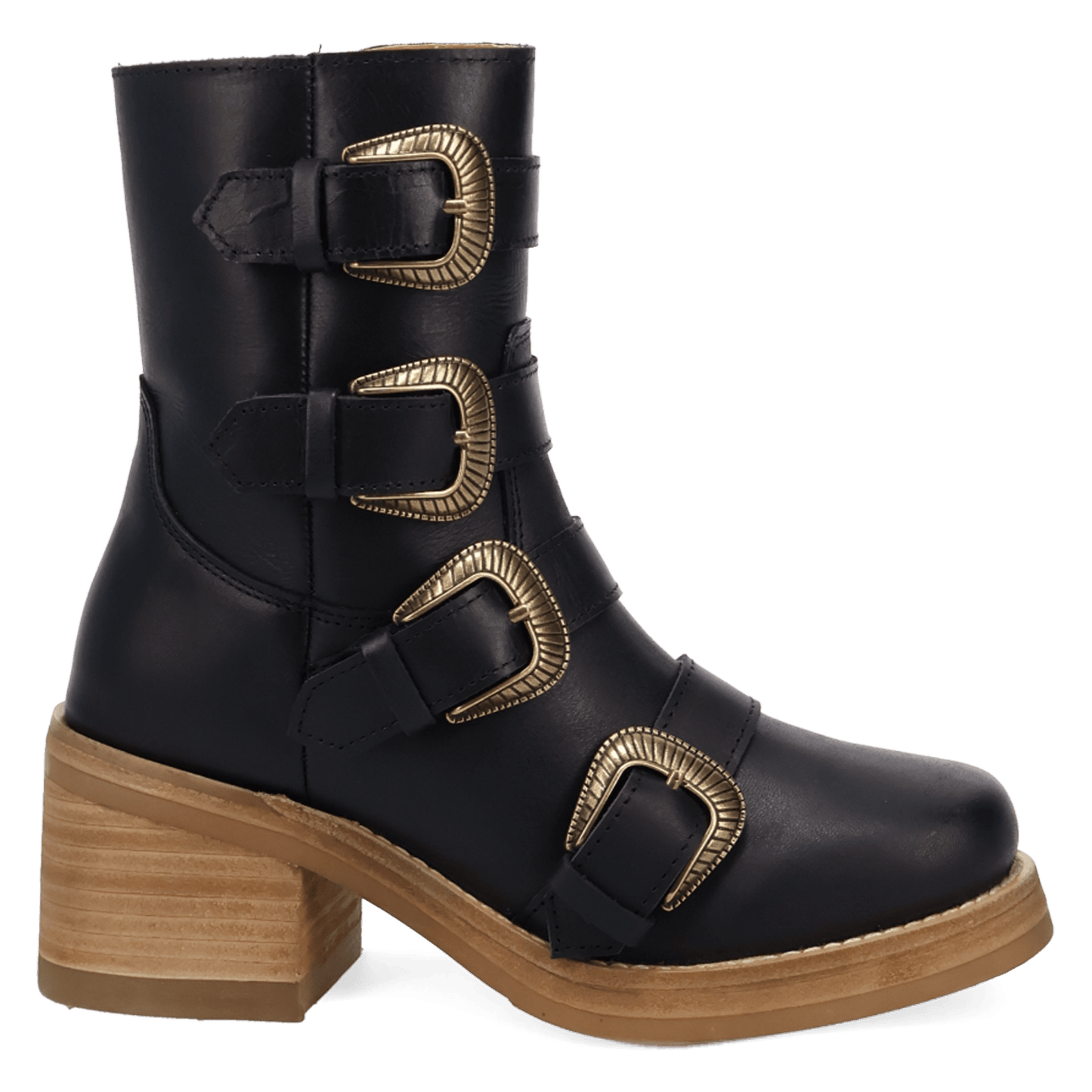 Women's Dingo Topanga Leather Bootie - Black - DI2466-BK