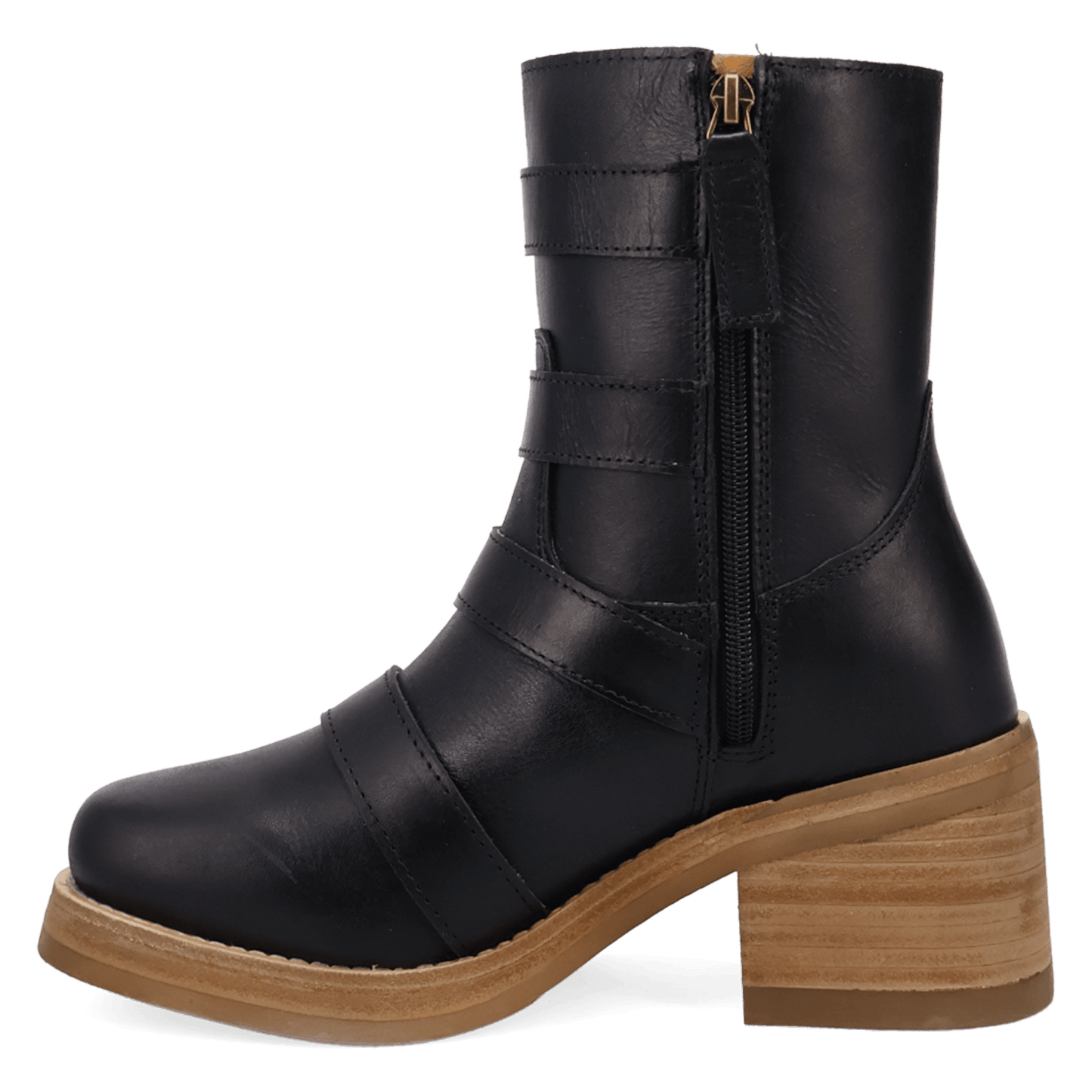 Women's Dingo Topanga Leather Bootie - Black - DI2466-BK