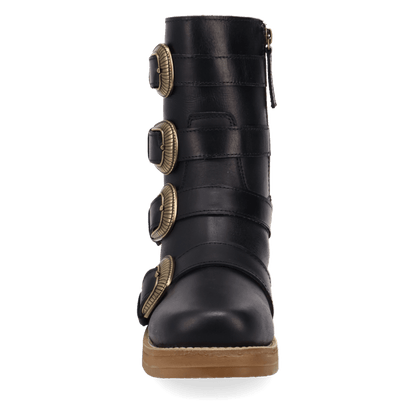 Women's Dingo Topanga Leather Bootie - Black - DI2466-BK