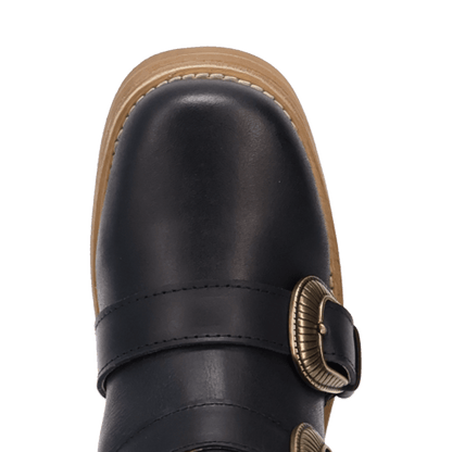 Women's Dingo Topanga Leather Bootie - Black - DI2466-BK