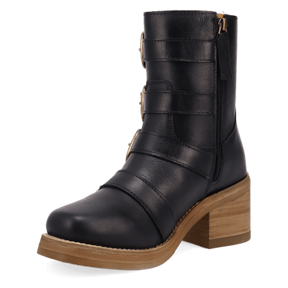 Women's Dingo Topanga Leather Bootie - Black - DI2466-BK