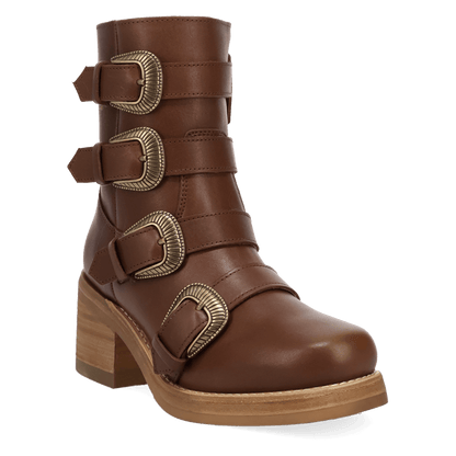 Women's Dingo Topanga Leather Bootie - Brown - DI2466-BN
