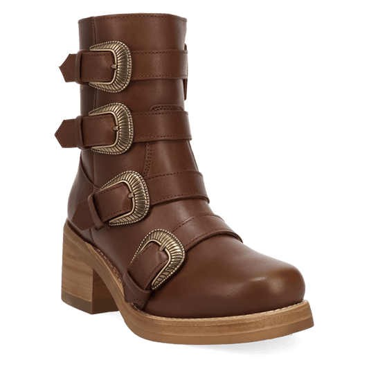 Women's Dingo Topanga Leather Bootie - Brown - DI2466-BN