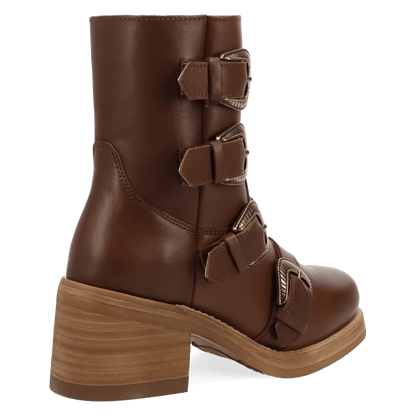 Women's Dingo Topanga Leather Bootie - Brown - DI2466-BN