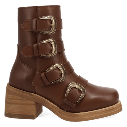 Women's Dingo Topanga Leather Bootie - Brown - DI2466-BN