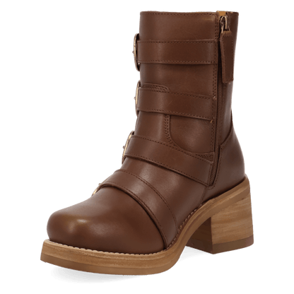 Women's Dingo Topanga Leather Bootie - Brown - DI2466-BN