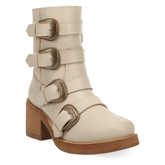 Women's Dingo Topanga Leather Bootie - White - DI2466-WH15
