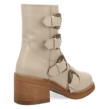 Women's Dingo Topanga Leather Bootie - White - DI2466-WH15