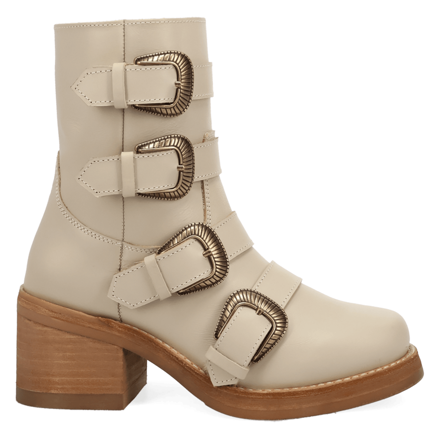 Women's Dingo Topanga Leather Bootie - White - DI2466-WH15