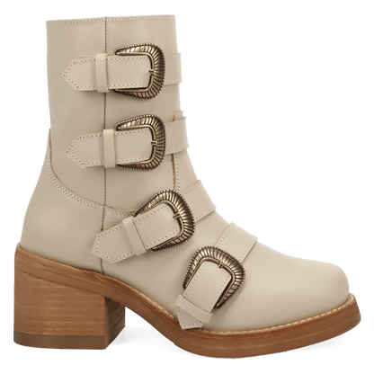 Women's Dingo Topanga Leather Bootie - White - DI2466-WH15