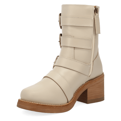 Women's Dingo Topanga Leather Bootie - White - DI2466-WH15