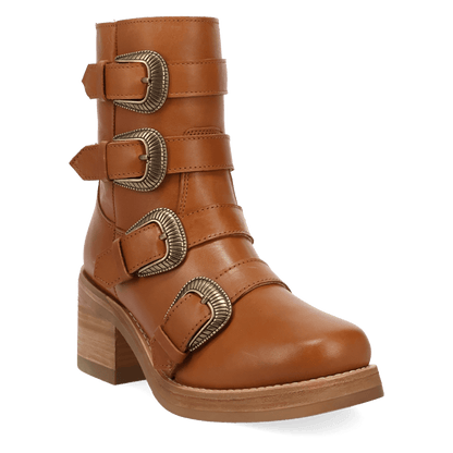 Women's Dingo Topanga Leather Bootie - Brown - DI2466-BN97