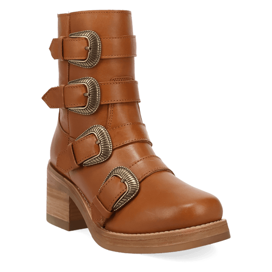 Women's Dingo Topanga Leather Bootie - Brown - DI2466-BN97