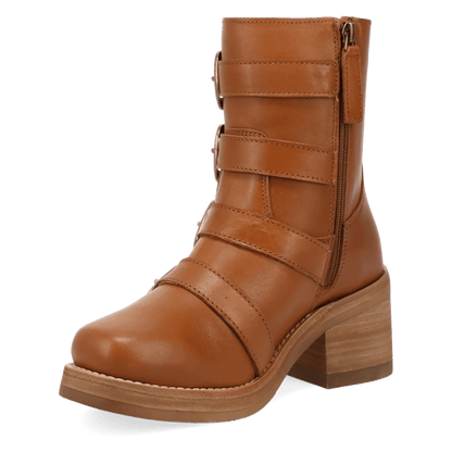 Women's Dingo Topanga Leather Bootie - Brown - DI2466-BN97
