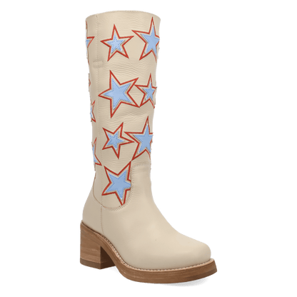 Women's Dingo American Dream Leather Boot - White - DI2490-WH15
