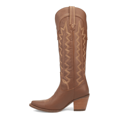 Women's Dingo High Cotton Leather Boot - Brown - DI936-BN