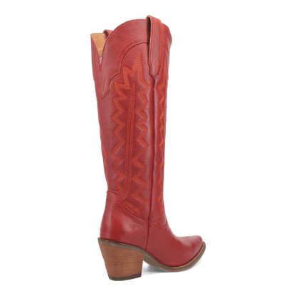Women's Dingo High Cotton Leather Boot - Red - DI936-RD