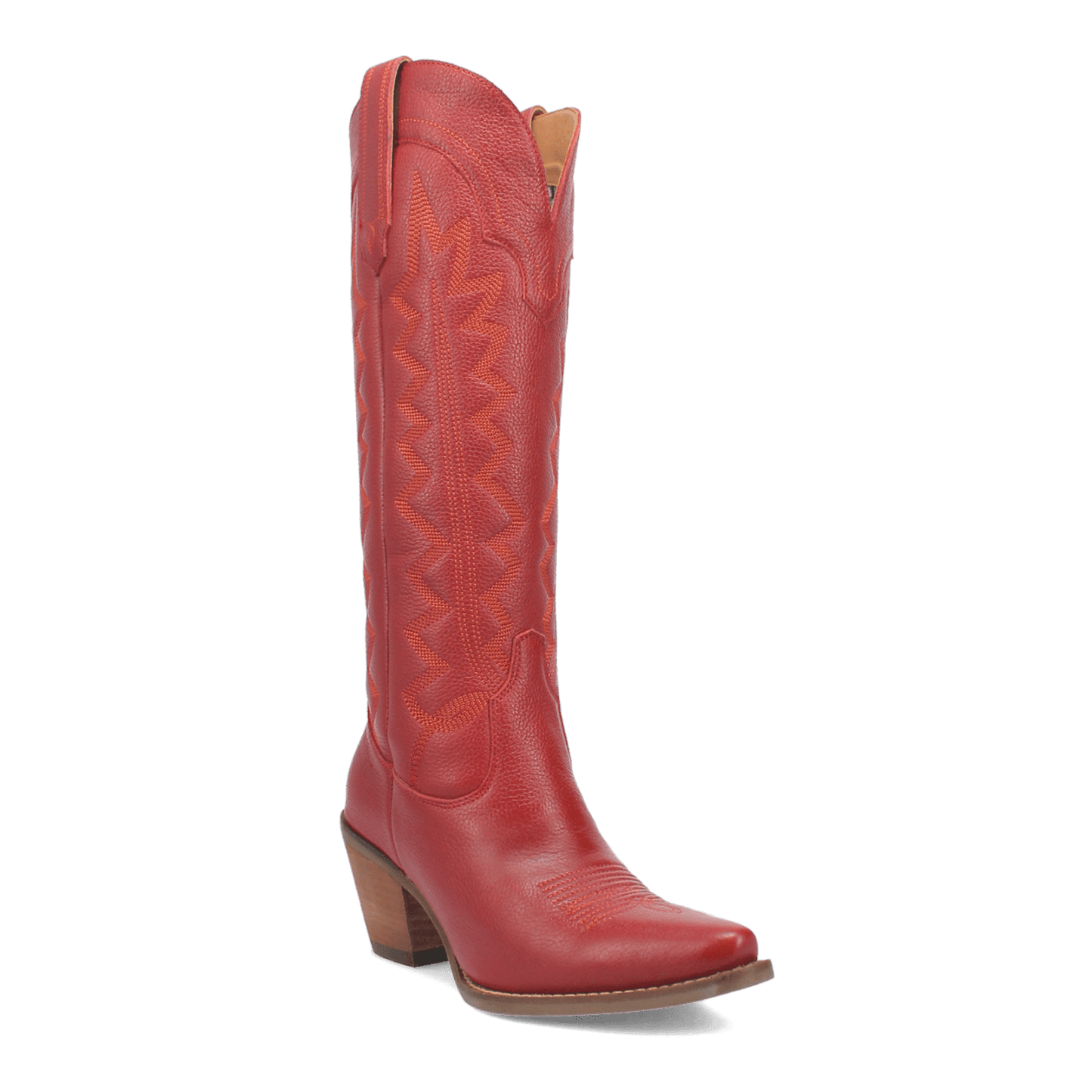 Women's Dingo High Cotton Leather Boot - Red - DI936-RD