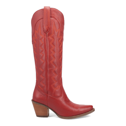 Women's Dingo High Cotton Leather Boot - Red - DI936-RD