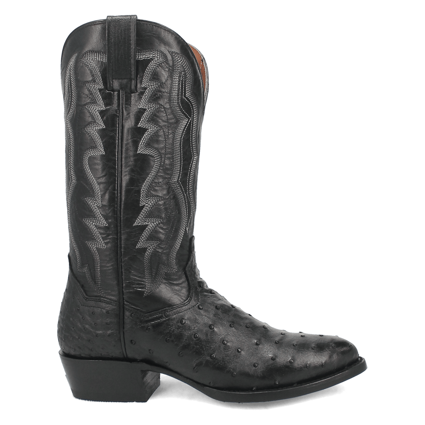 Men's Dan Post Tempe Full Quill Ostrich - Black - DP2321