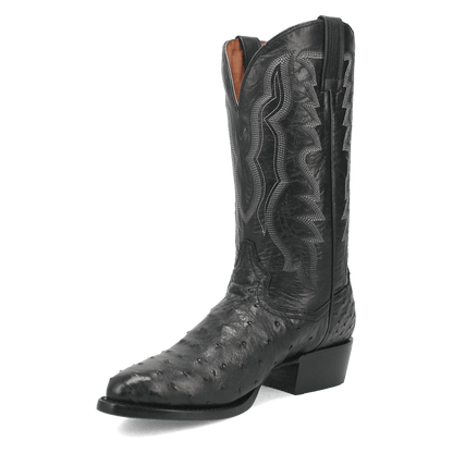 Men's Dan Post Tempe Full Quill Ostrich - Black - DP2321