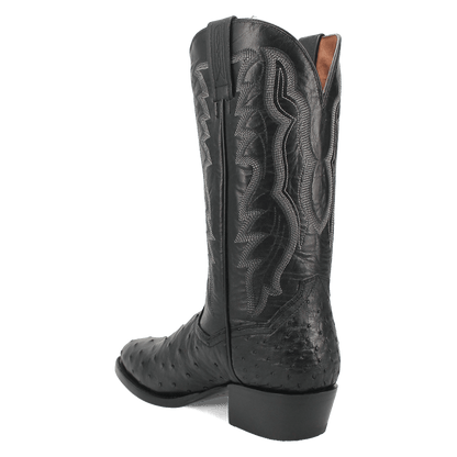 Men's Dan Post Tempe Full Quill Ostrich - Black - DP2321