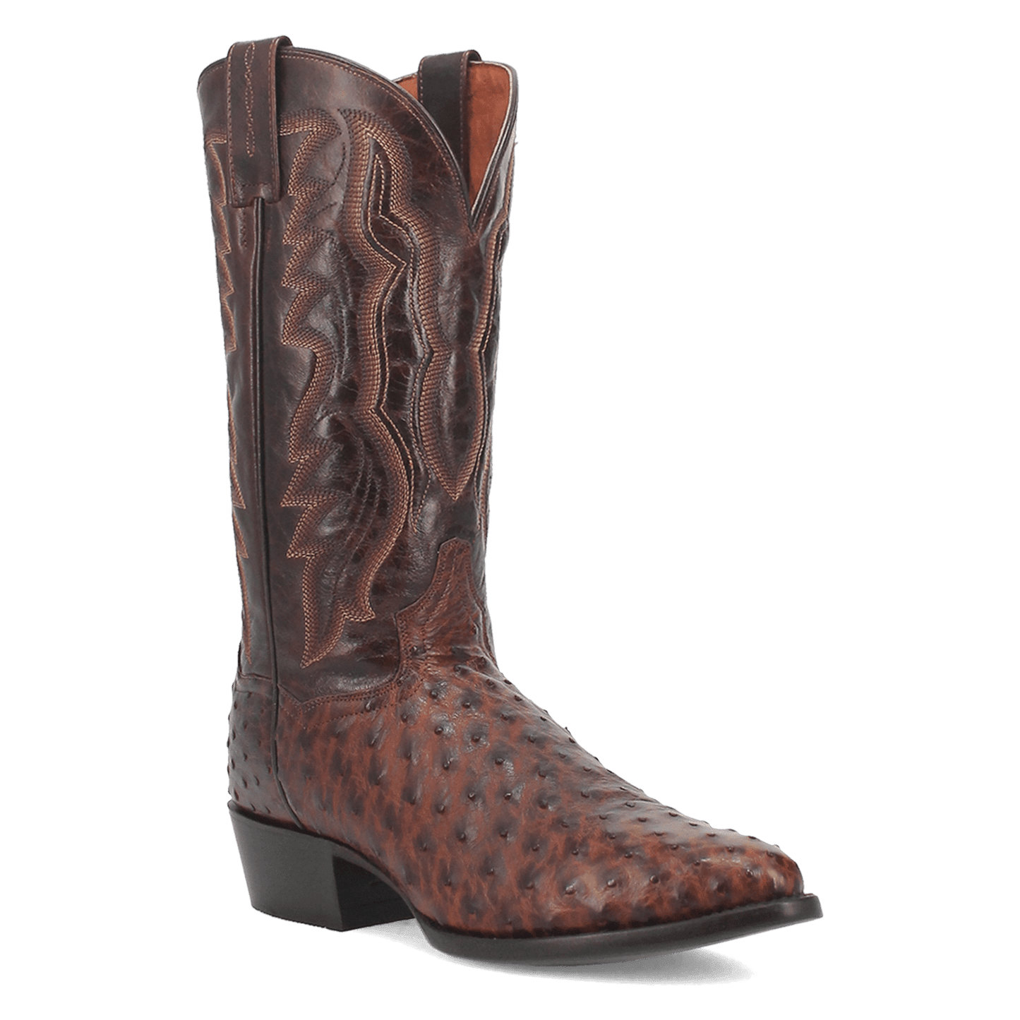 Men's Dan Post Pershing Full Quill Ostrich Boot - Brown - DP3016