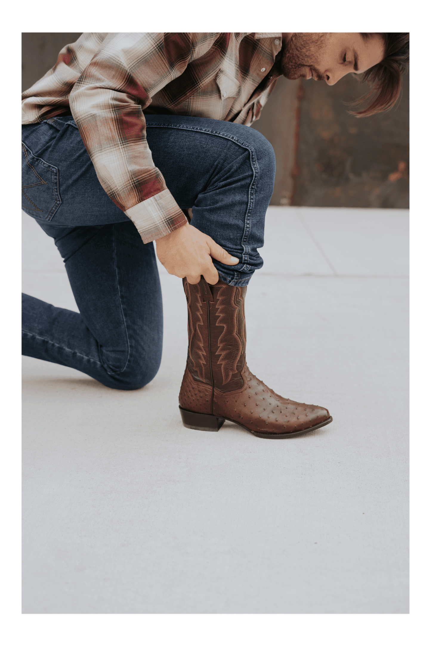 Men's Dan Post Pershing Full Quill Ostrich Boot - Brown - DP3016