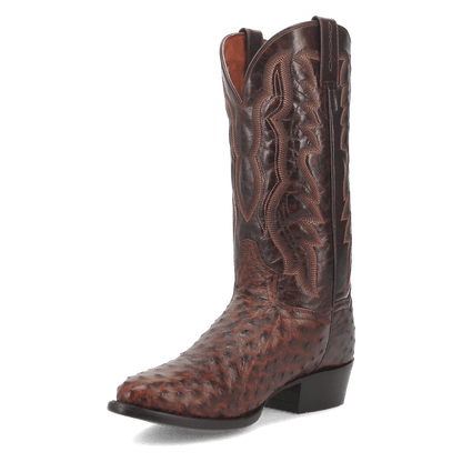 Men's Dan Post Pershing Full Quill Ostrich Boot - Brown - DP3016