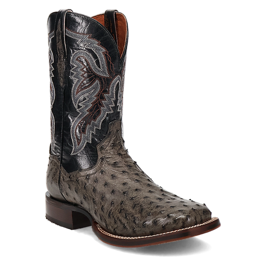 Alamosa Full Quill Ostrich Grey/Black - DP5013