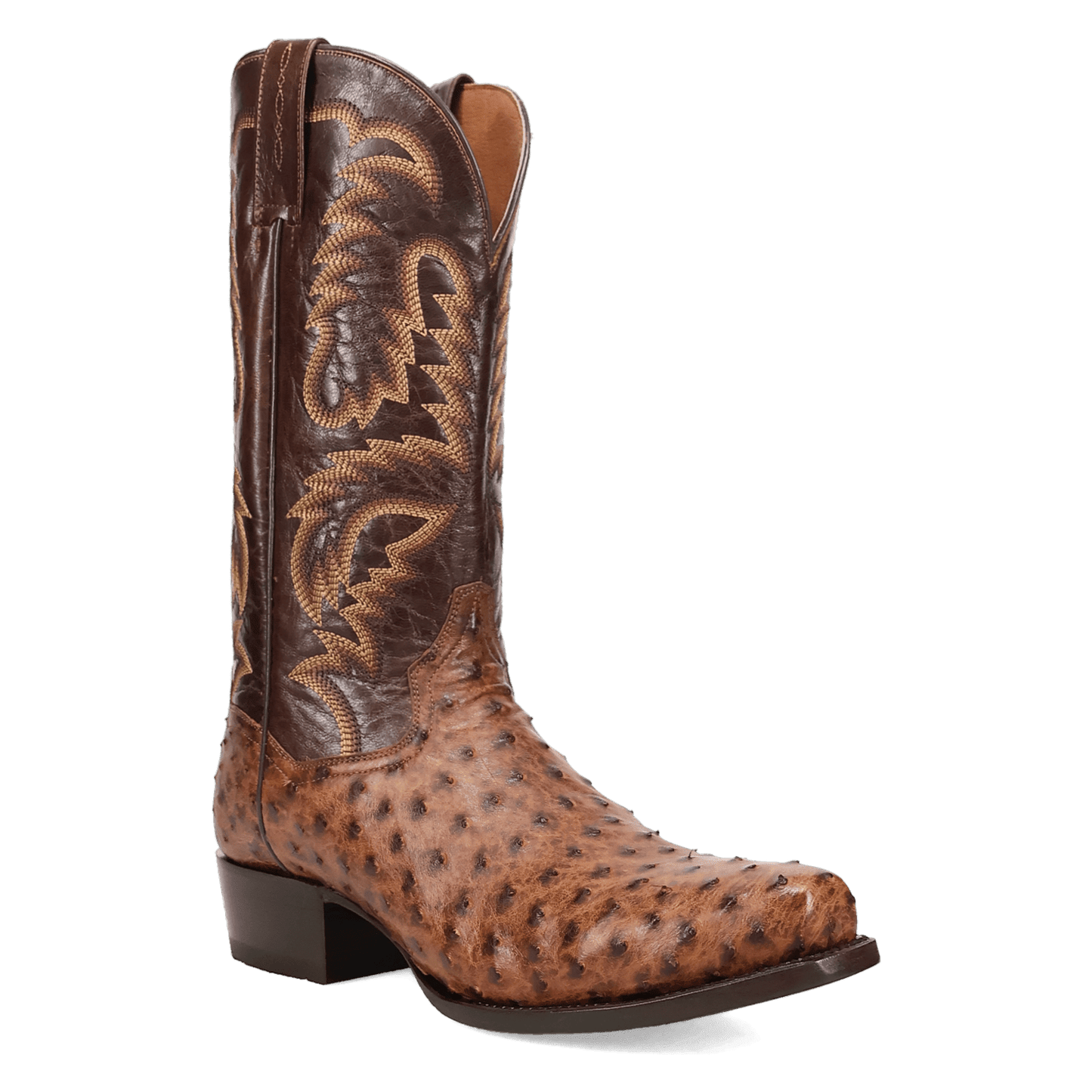 Men's Dan Post Marco Full Quill Ostrich Boot - Brown - DP7063