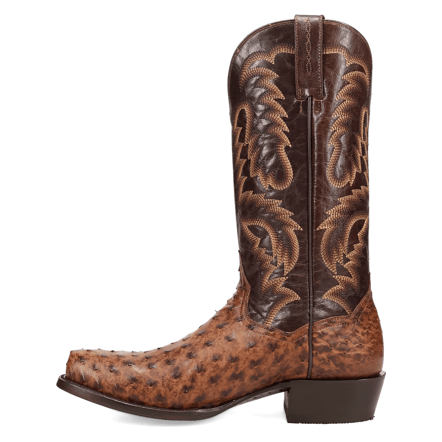 Men's Dan Post Marco Full Quill Ostrich Boot - Brown - DP7063