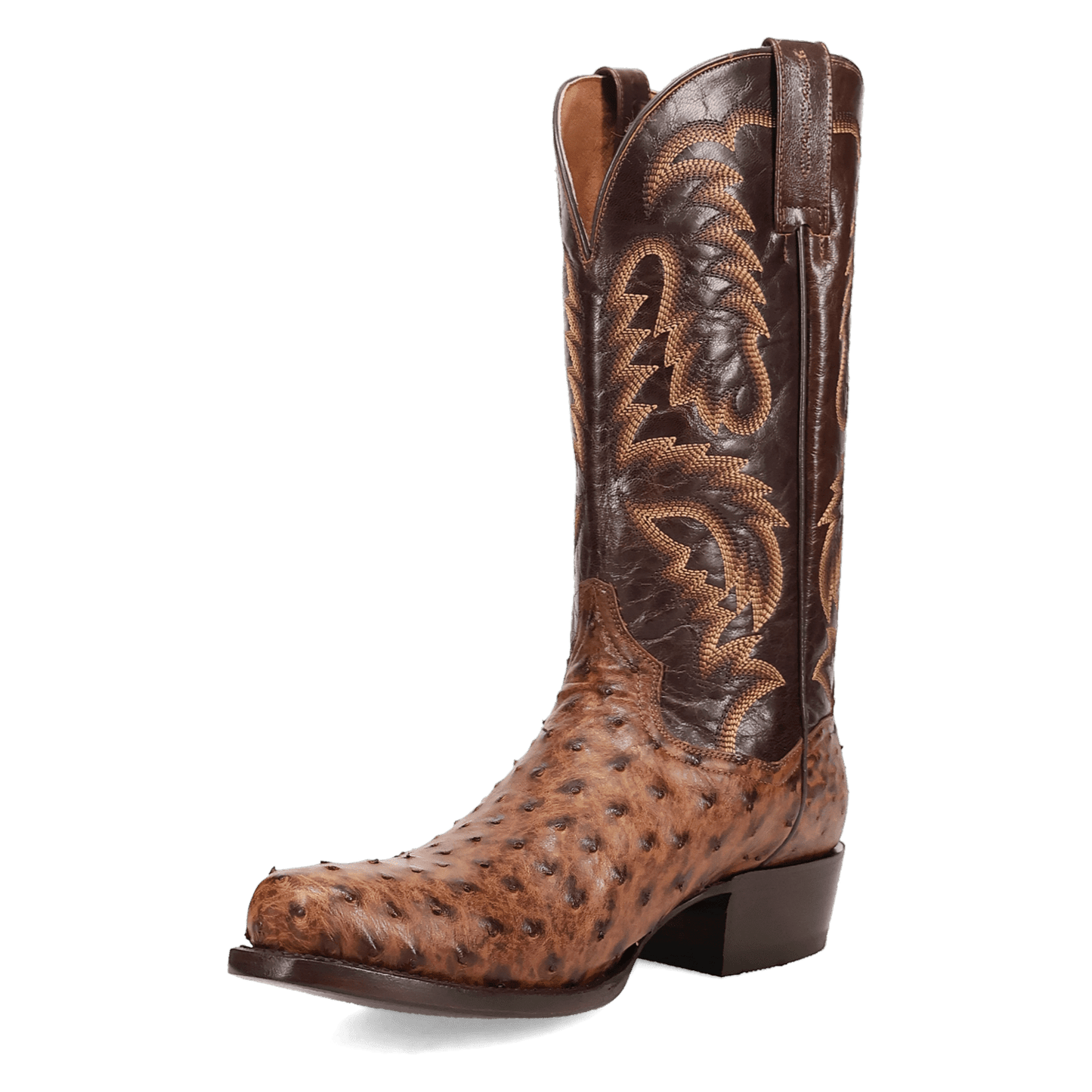 Men's Dan Post Marco Full Quill Ostrich Boot - Brown - DP7063