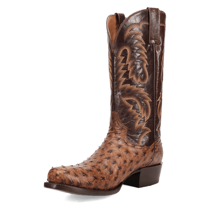 Men's Dan Post Marco Full Quill Ostrich Boot - Brown - DP7063