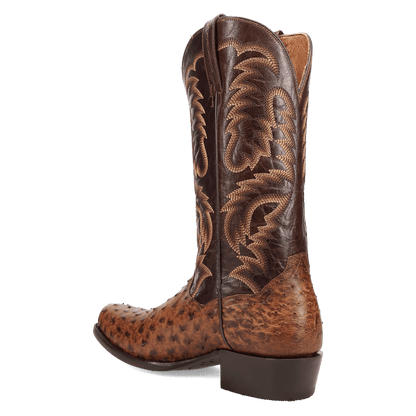 Men's Dan Post Marco Full Quill Ostrich Boot - Brown - DP7063