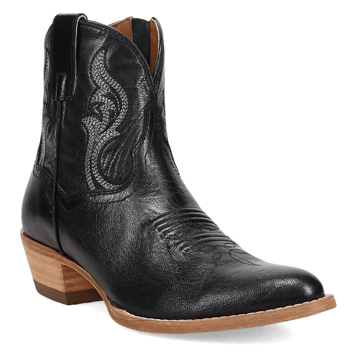 Women's Dan Post Rustic Charm Leather Bootie - Black - DP7112