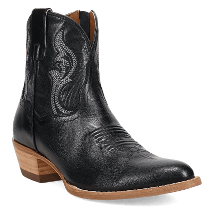 Women's Dan Post Rustic Charm Leather Bootie - Black - DP7112