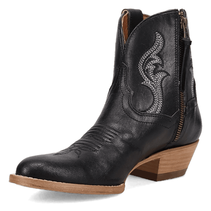 Women's Dan Post Rustic Charm Leather Bootie - Black - DP7112