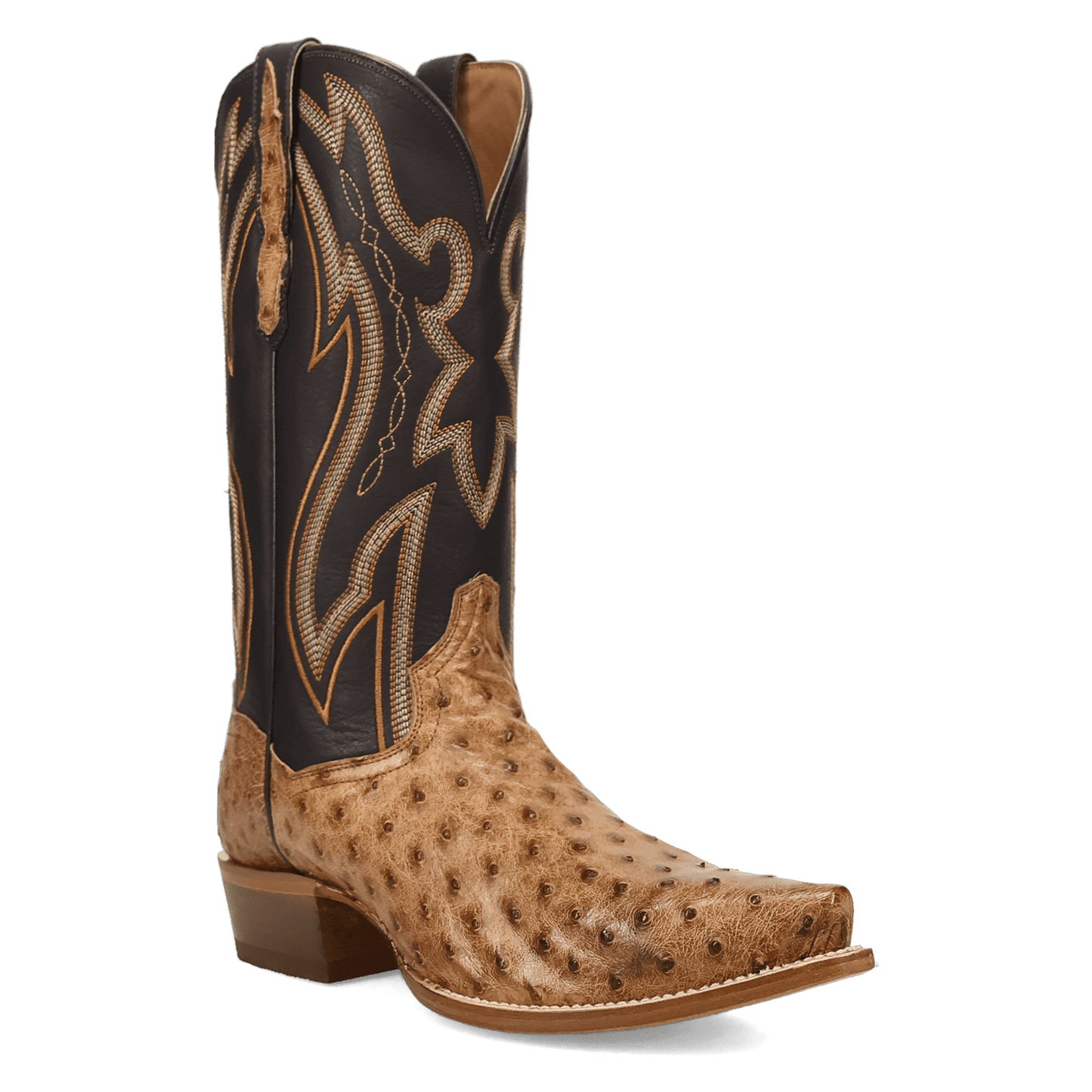 Men's Dan Post Grit Full Quill Ostrich Boot - Brown - DP7121