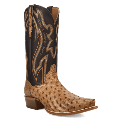 Men's Dan Post Grit Full Quill Ostrich Boot - Brown - DP7121