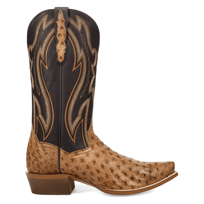 Men's Dan Post Grit Full Quill Ostrich Boot - Brown - DP7121