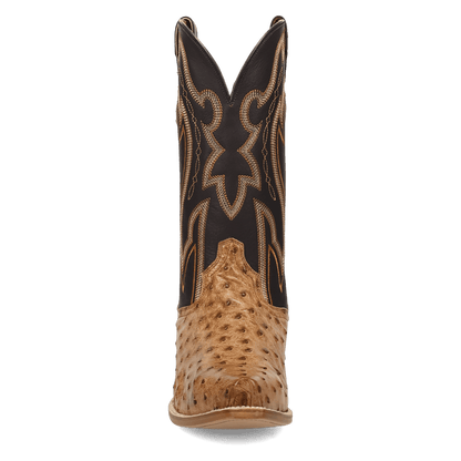 Men's Dan Post Grit Full Quill Ostrich Boot - Brown - DP7121