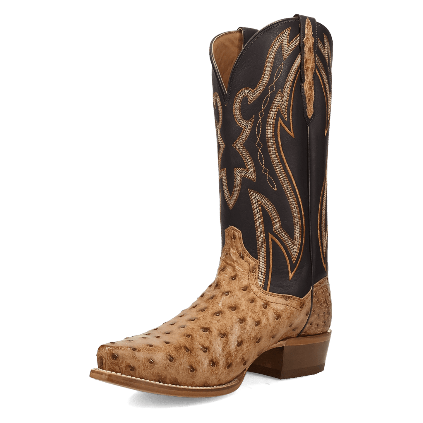 Men's Dan Post Grit Full Quill Ostrich Boot - Brown - DP7121