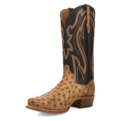 Men's Dan Post Grit Full Quill Ostrich Boot - Brown - DP7121