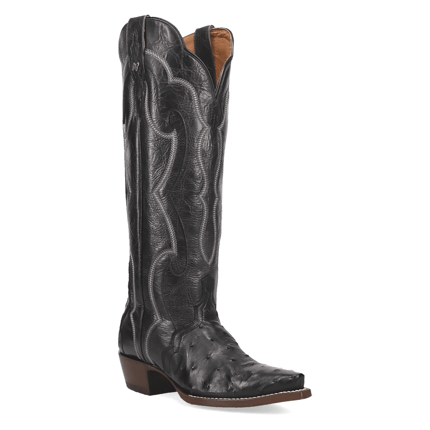 Women's Dan Post Maravilla Full Ostrich Boot - Black - DP7143