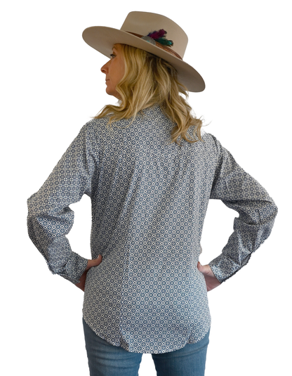 Women's Long Sleeve South Western Blue