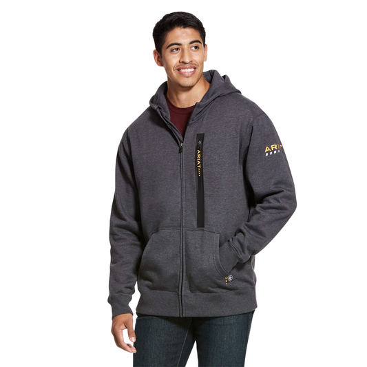 Rebar Workman Full Zip Hoodie Charcoal Heather