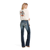 Trouser Mid Rise Stretch Entwined Wide Leg Jean